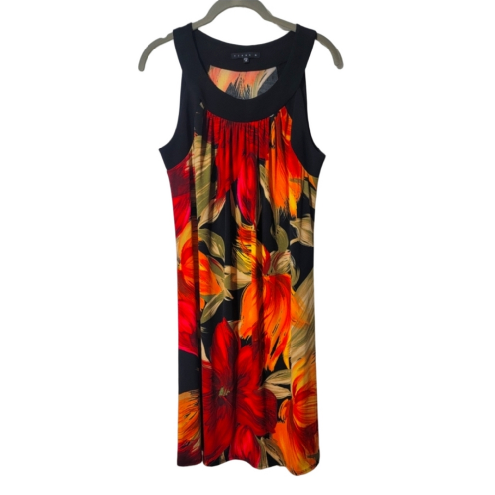 TIANA B Halter Dress In Rich Autumn Colors, Size M